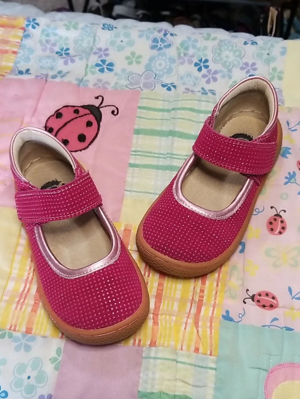 Livie & Luca Pink Mary Jane Shoes with Sparkly Dots Size 8 Gemma